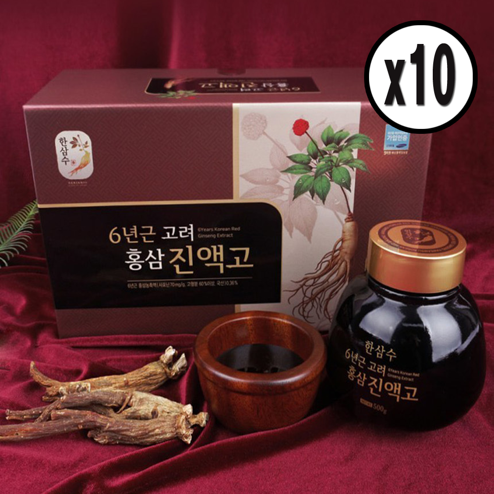 한삼수 6년근 고려홍삼 진액고 500g x 2병 x 10박스(20병) 감사 기업 명절 추석 선물