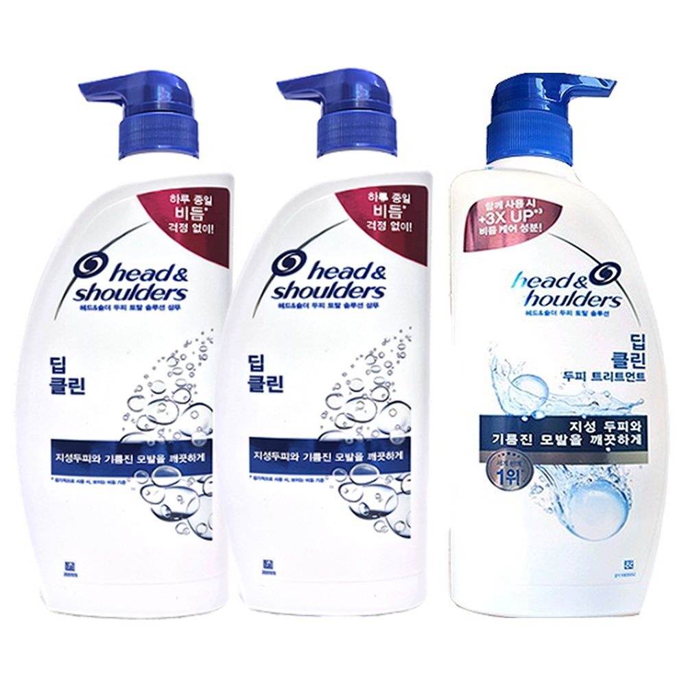 헤드앤숄더 딥클린 850ml - 샴푸x2개+트리트먼트x1개 비듬 가려움 건조함 두피 트러블 완화