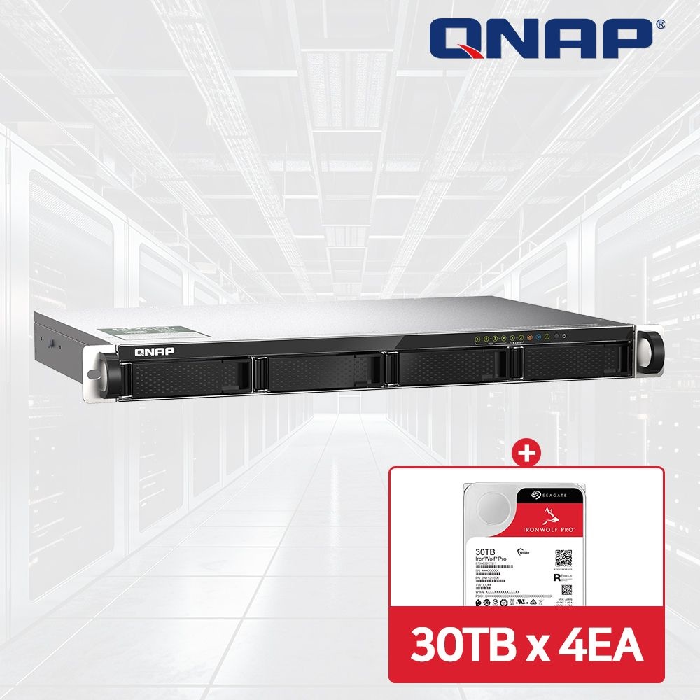 QNAP TS-435XeU-4G NAS 4베이 아이언울프프로 120TB [30TBx4] HDD 포함