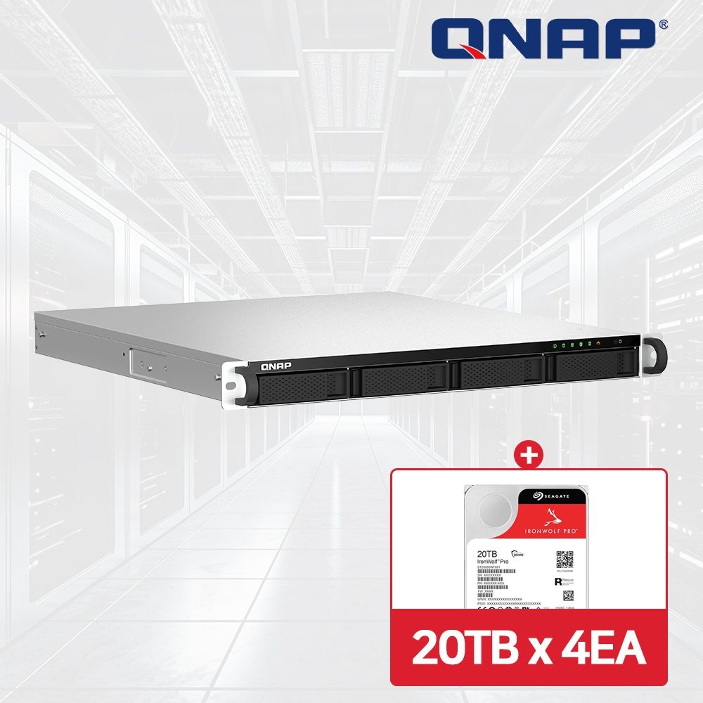 QNAP TS-464U-RP-8G NAS 4베이 아이언울프프로 80TB [20TBx4] HDD 포함