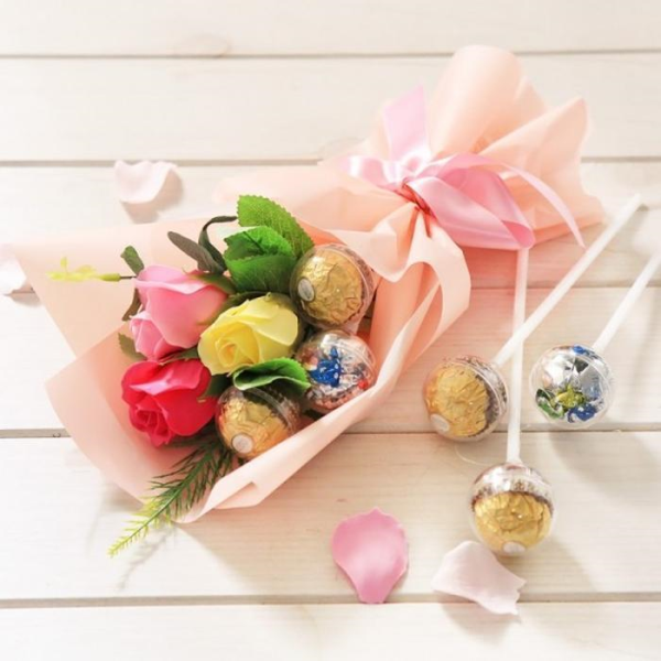 [패션플러스][이룸그룹]쁘띠 페레로로쉐 꽃다발 졸업 수능 백일 초콜릿 선물 (12908479)