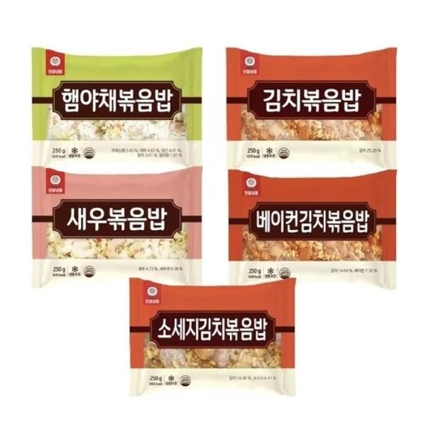 천일식품 볶음밥 250g 10개(햄야채 김치 새우 소세지 베이컨) 각...