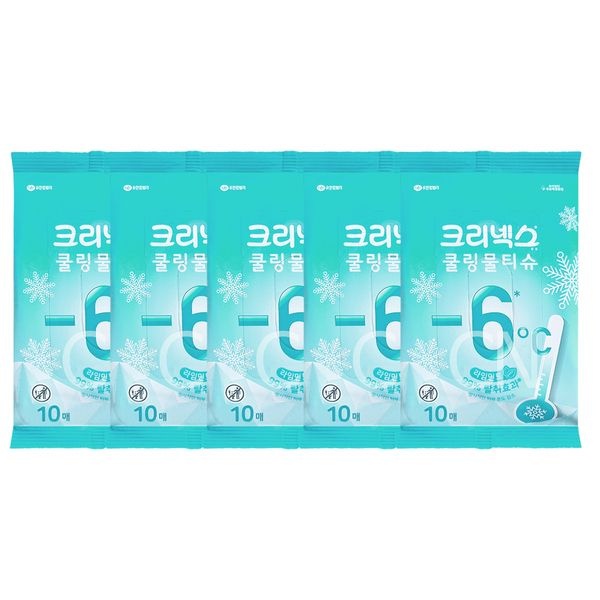 크리넥스  쿨링물티슈  라임민트 바디티슈 10매 x 5개