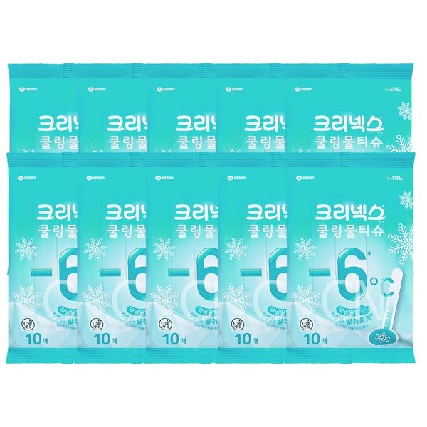 크리넥스  쿨링물티슈  라임민트 바디티슈 10매 x 10개