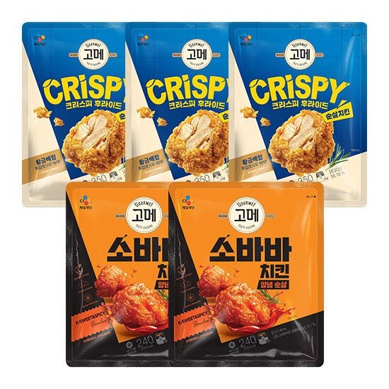 [TV상품]lTVl고메 크리스피후라이드순살치킨 350G X 3개+소바바 양념 순살 240...