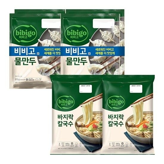 CJ제일제당 ICJI비비고 시원바지락칼국수642G X 2+ 물만두 370G*2EA X2