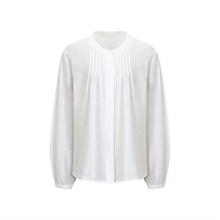 ㈜비제이티인터내셔날 더틸버리  셔링 헨리넥 블라우스 TR9M0BL10W