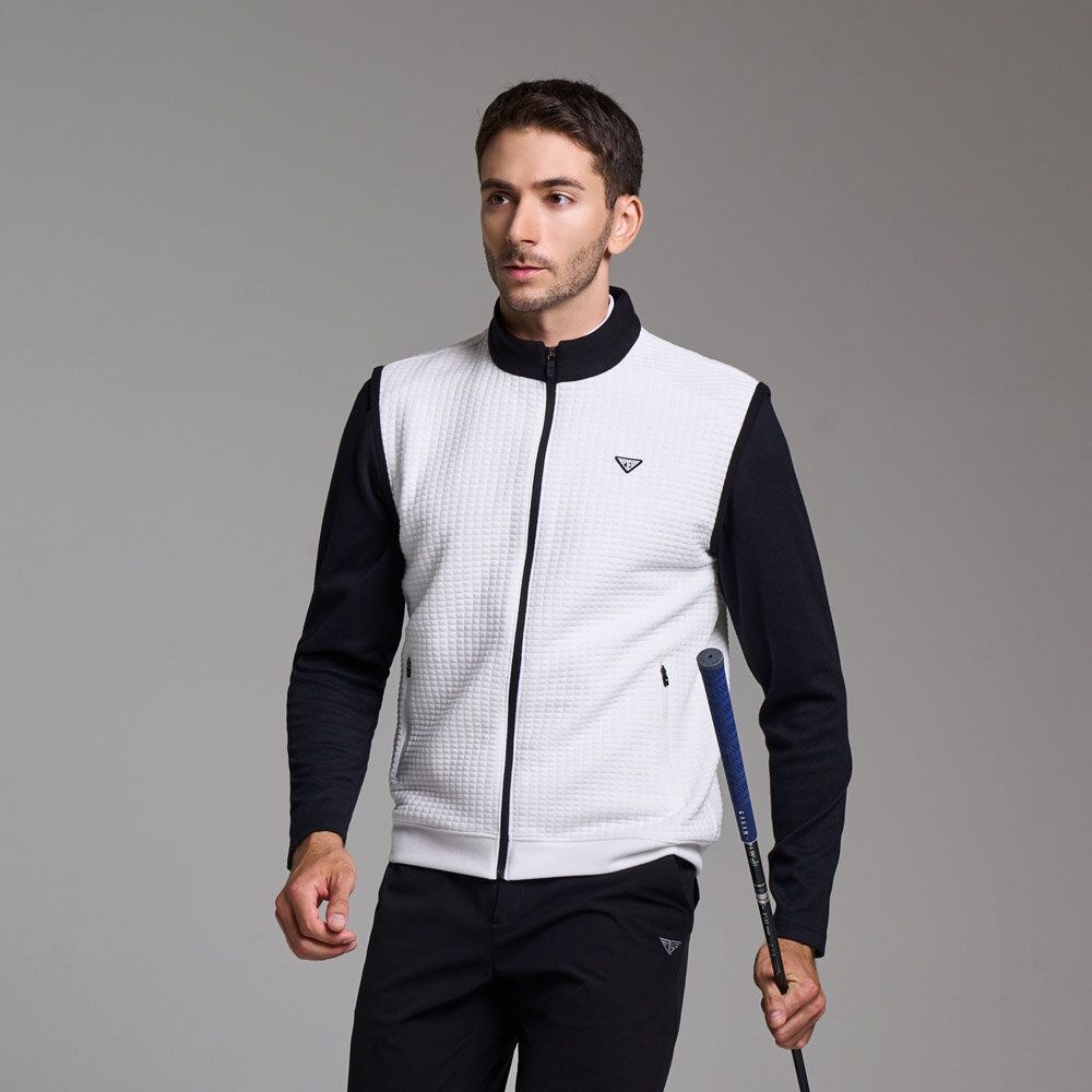 피턴진 [패션플러스][179st]다운블로우 남성스포츠 골프웨어 자가드 풀집업 베스트 DB6515M