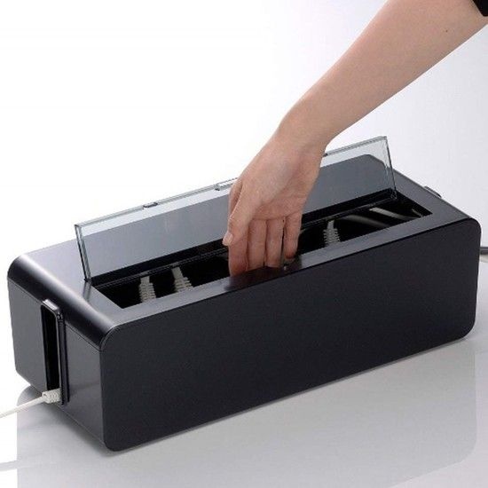 상품상세참조 이노마타 멀티탭 정리 케이스(대형블랙) 정리 컴퓨터책성장리 거실장정리 컴퓨터선정리