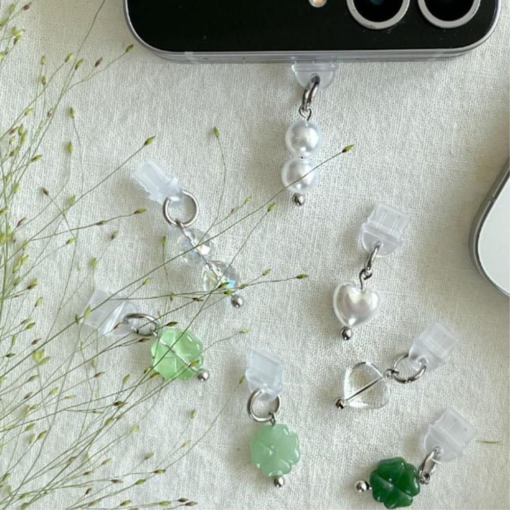 c타입 충전단자 보호캡 먼지방지 장식 비즈 마개 이어팁 이어폰캡