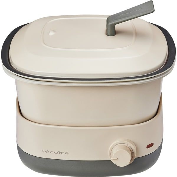 [해외] 레콜트 recolte 그릴 냄비 멀티쿠커 POT DUO carre 1.3L 650W 플레이트/세라믹 보울 포함 158754