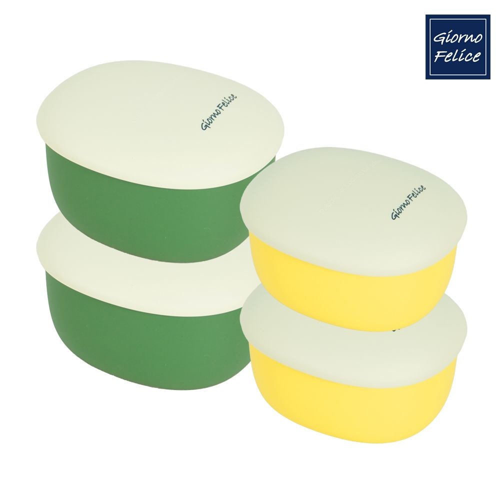 죠르노펠리체 [죠르노펠리체] 더실리 실리콘 간편조리 보관용기 4종 (300ml 2개+600ml 2개)  GF-TEC3x2_6x2