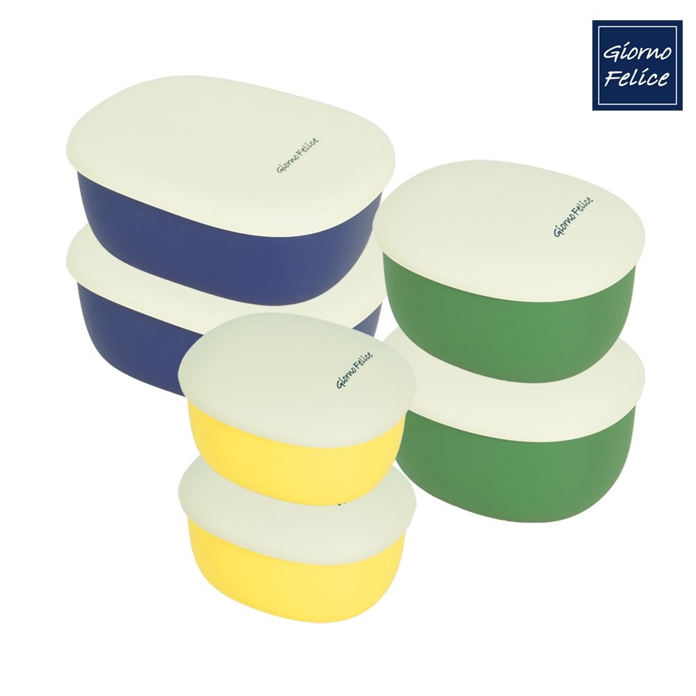 죠르노펠리체 [죠르노펠리체] 더실리 실리콘 간편조리 보관용기 6종 (300ml 2개 +600ml 2개 +1100ml 2개)  GF-TEC3x2_6x2_11x2