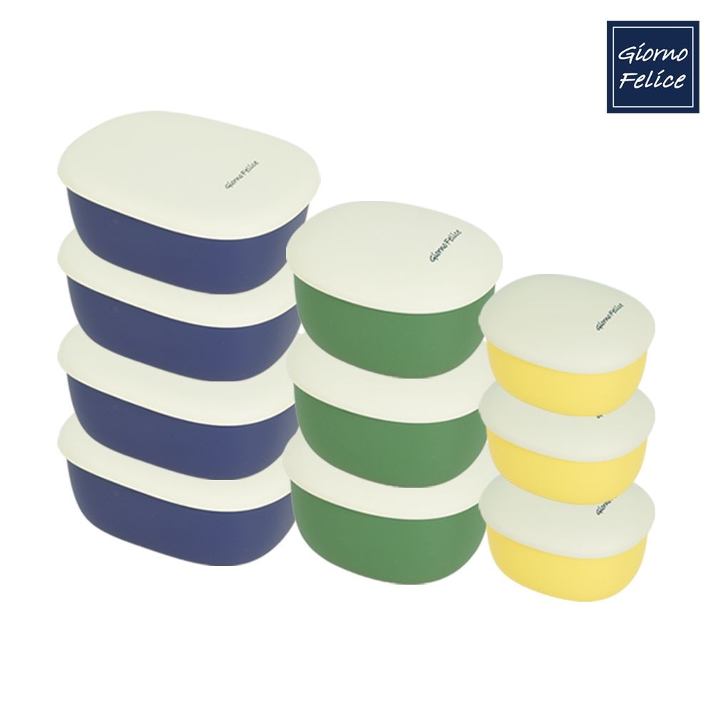 죠르노펠리체 [죠르노펠리체] 더실리 실리콘 간편조리 보관용기 10종 (300ml 3개 +600ml 3개 +1100ml 4개)  GF-TEC3x3_6x3_11x4