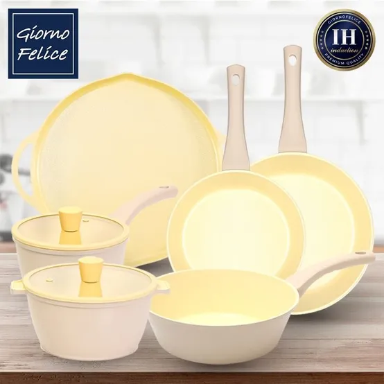IH 하모니 멀티 프라이팬 24cm+28cm+웍팬 28cm+냄비 2종(편수 18cm+양수 20cm)+그리들 34cm GF-IM48WS8P0IGY