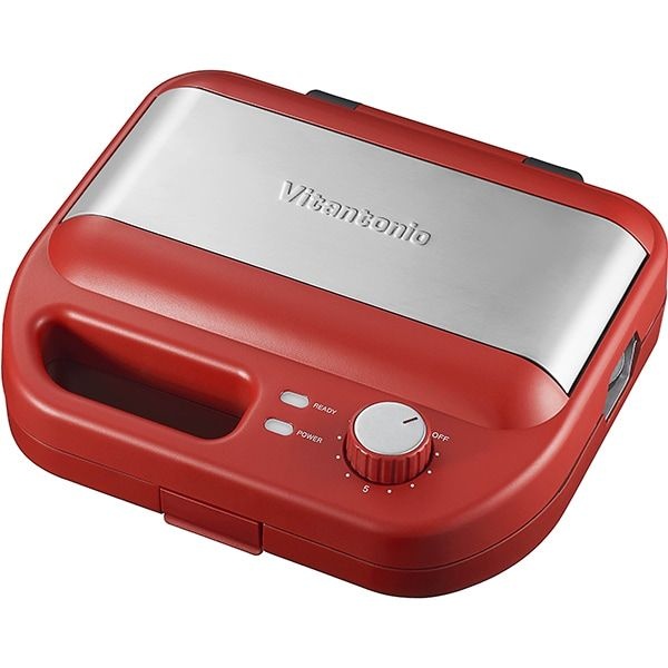 [해외] Vitantonio 와플 & 핫 샌드 베이커 실버x레드 VWH-600-R 158979
