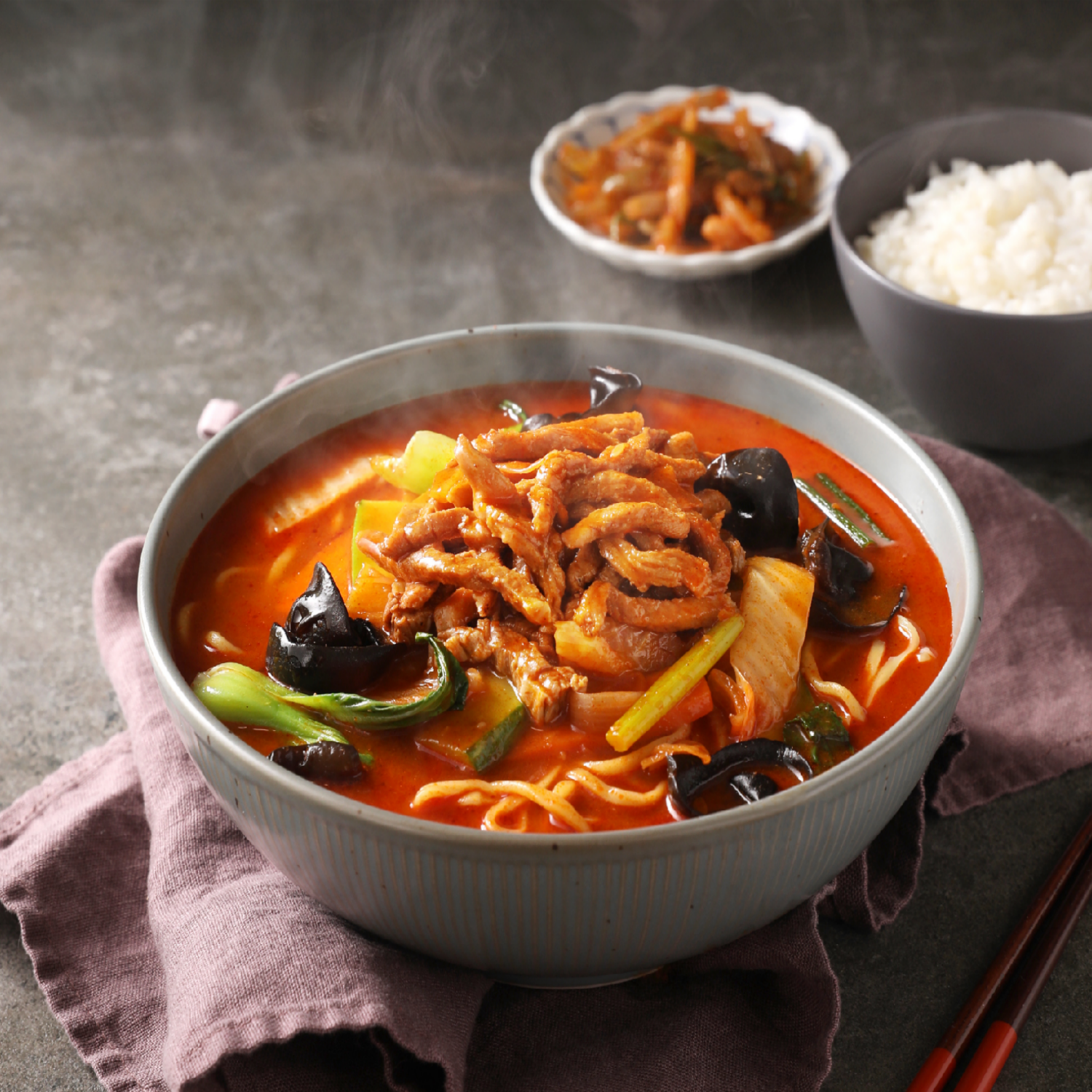 만조원(주) 미인중식홍야 직화고기짬뽕 2인분(소스2+중화면2)