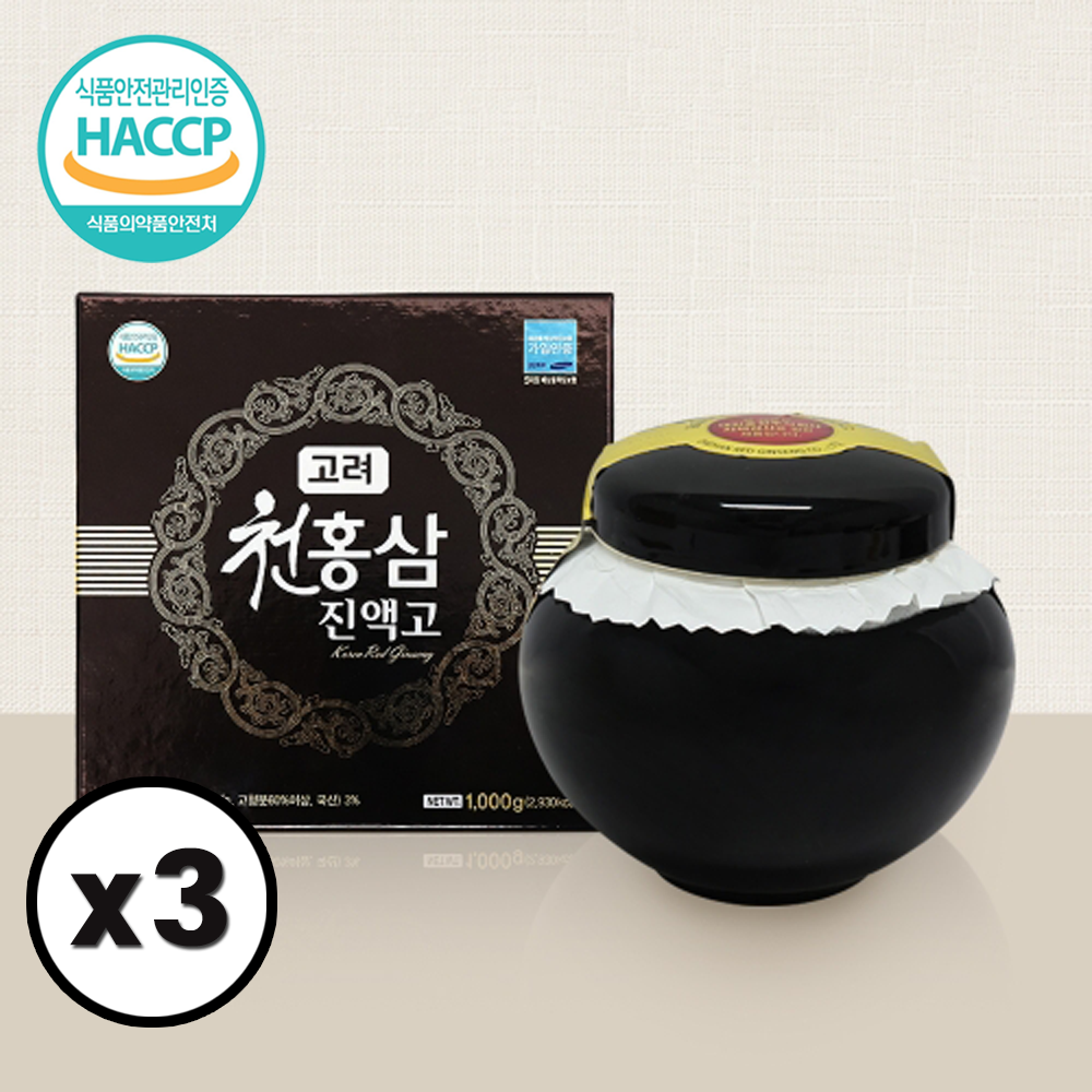 대한홍삼진흥공사 6년근 홍삼 천홍삼진액고 500g x 3박스 감사 명절 기업 선물