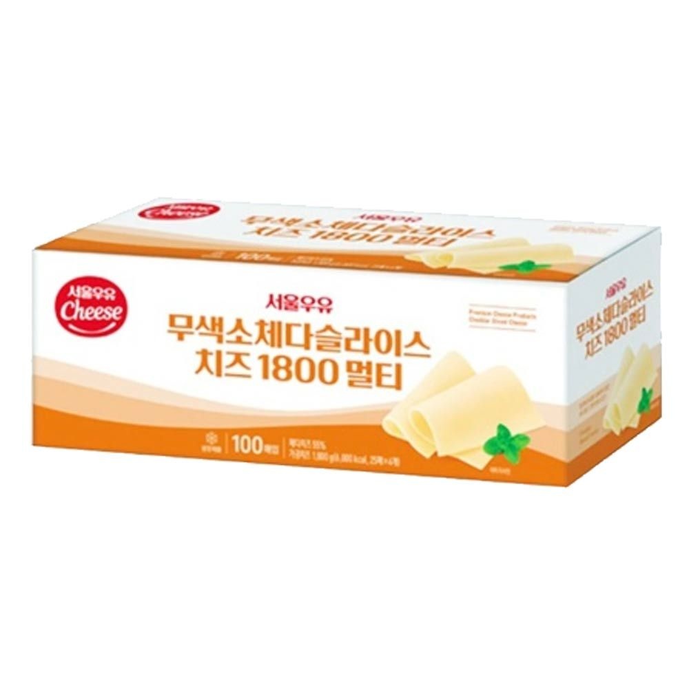서울우유 [냉장] 무색소 서울우유 체다슬라이스치즈 1.8kgx1개