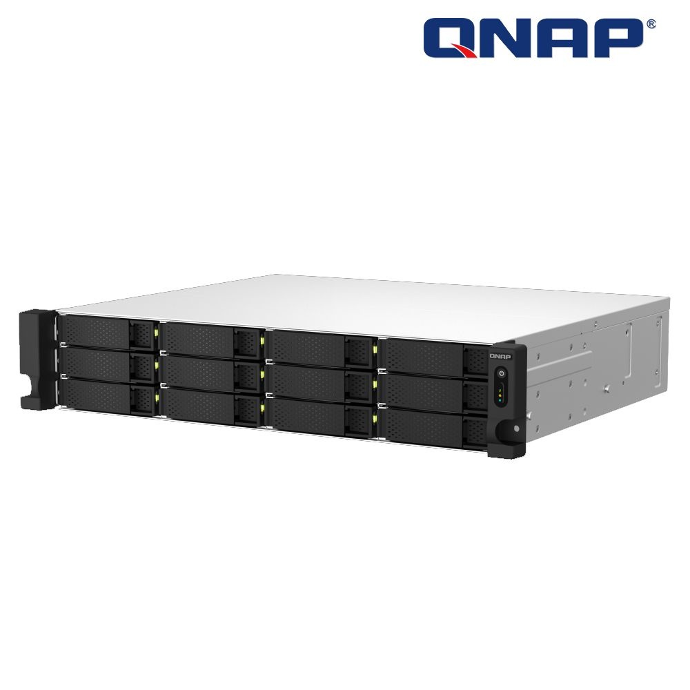 [오늘출발] QNAP 큐냅 12베이 랙마운트 NAS QNAP TS-1264U-RP-8G 2U 듀얼2.5G PCIe확장 이중전원