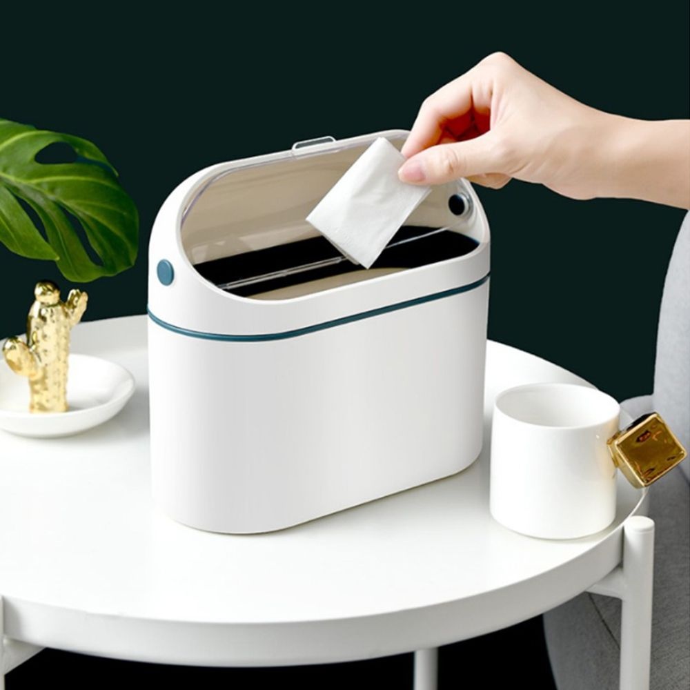 Hickies 작은 미니 쓰레기통 책상 화장대 세면대 싱크대 주방 공간활용 휴지통 캡슐형