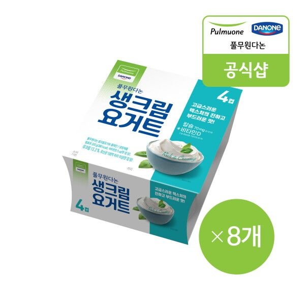 풀무원다논㈜ [풀무원다논] 생크림요거트 4입(80g x 4입) x 8개