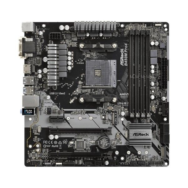 ASROCK B450 마더보드 Pro4 AM4 지지대 5 5600