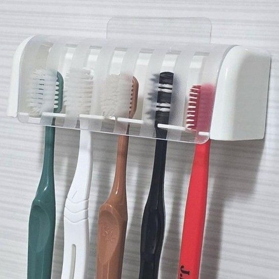 칫솔걸이 욕실 접착식 보관 위생 무타공 홀더 5구 (44zfD)