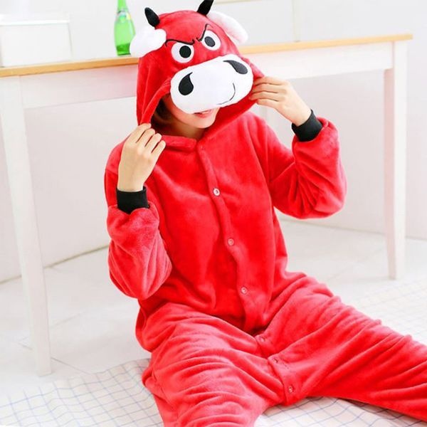 [하프클럽]성난황소 동물잠옷 코스프레 커플 극세사 파자마_AP70