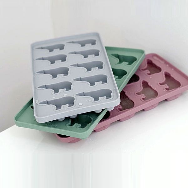 크린리빙 [보리보리]파스텔 실리콘 북극곰 아이스몰드 그레이/그린/핑크