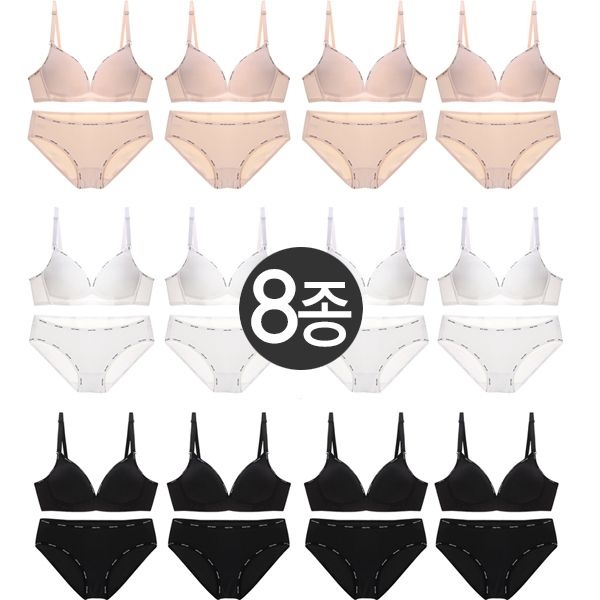 제이코튼 [보리보리]면스판 무지 노와이어브라 주니어 23단계 8종세트