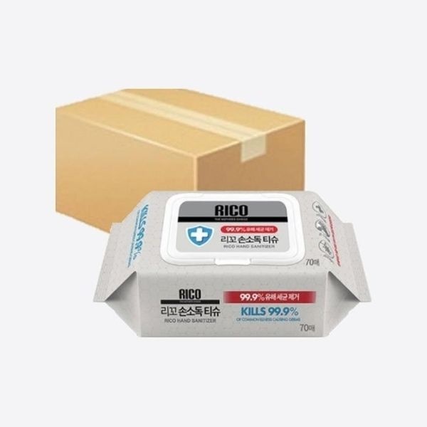 [엘루맘] 리꼬 손소독 티슈 캡형 70매 10개