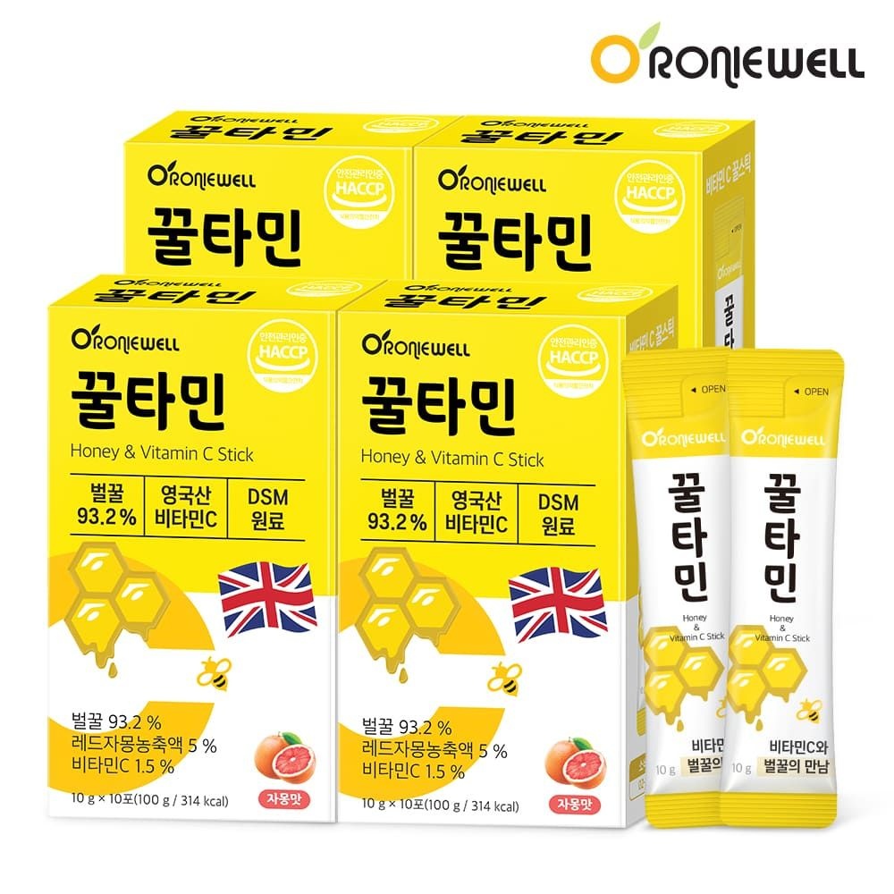 [로니웰] 꿀타민 자몽맛 10포 x 4개 (총 40포)