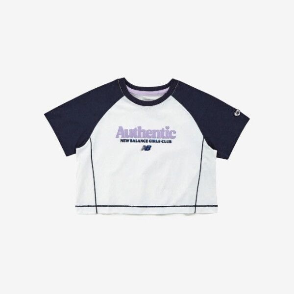 주식회사이랜드 뉴발란스 [뉴발란스] M 키즈반팔티 PQC NK9EE2802G-59 NBgC Life 여아 라글란 배색 크롭티