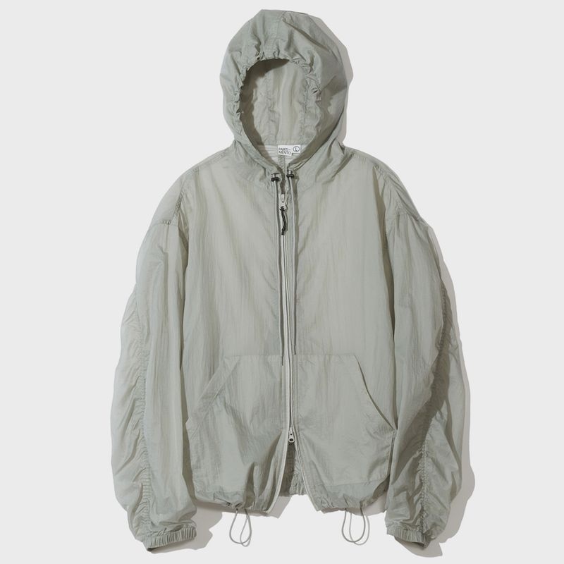 파르티멘토 파르티멘토 Puckering Sheer Hood Zip-up Gray