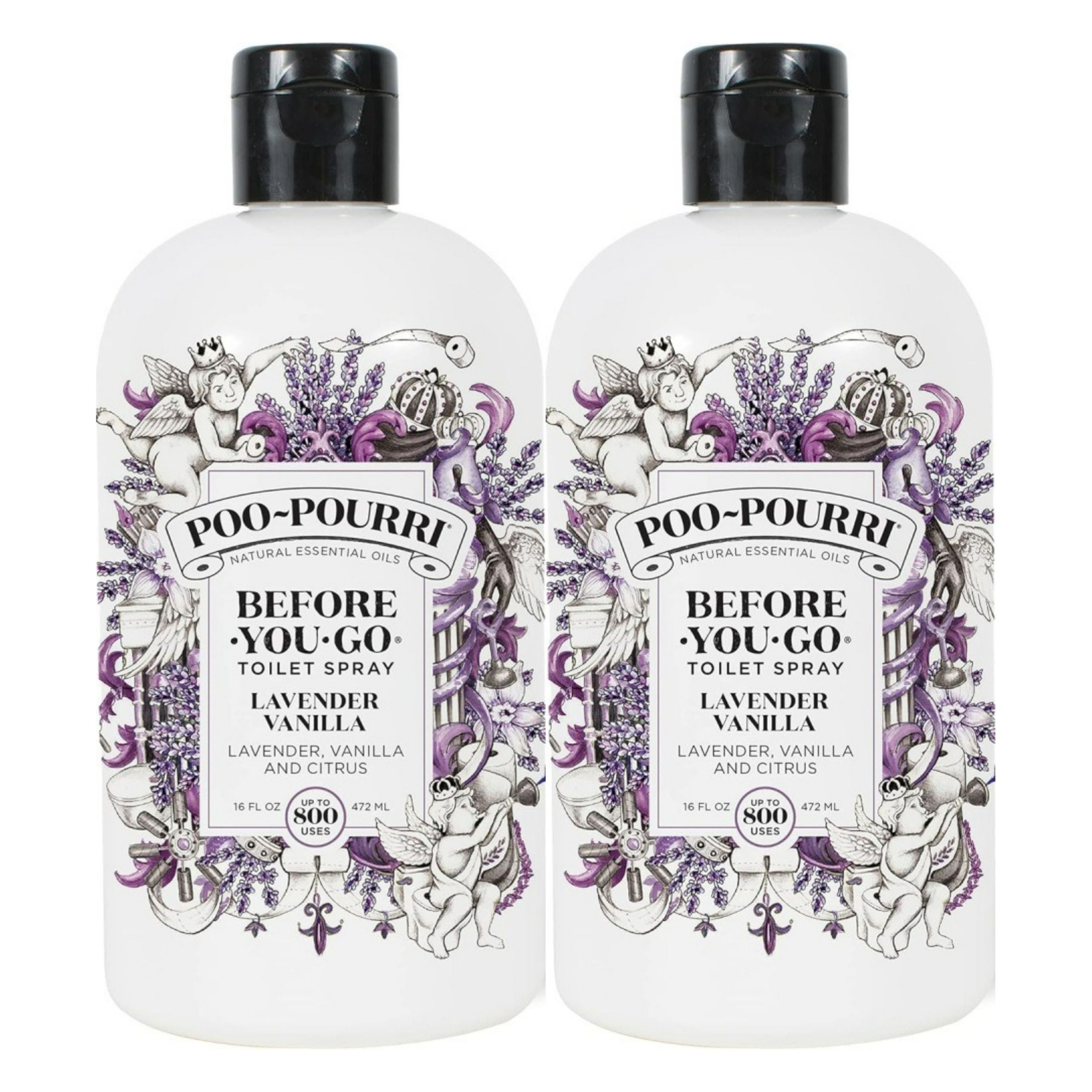 [해외] 푸푸리 화장실 방향제 리필 POO POURRI Before You Go 라벤더바닐라, 472ml, 2개
