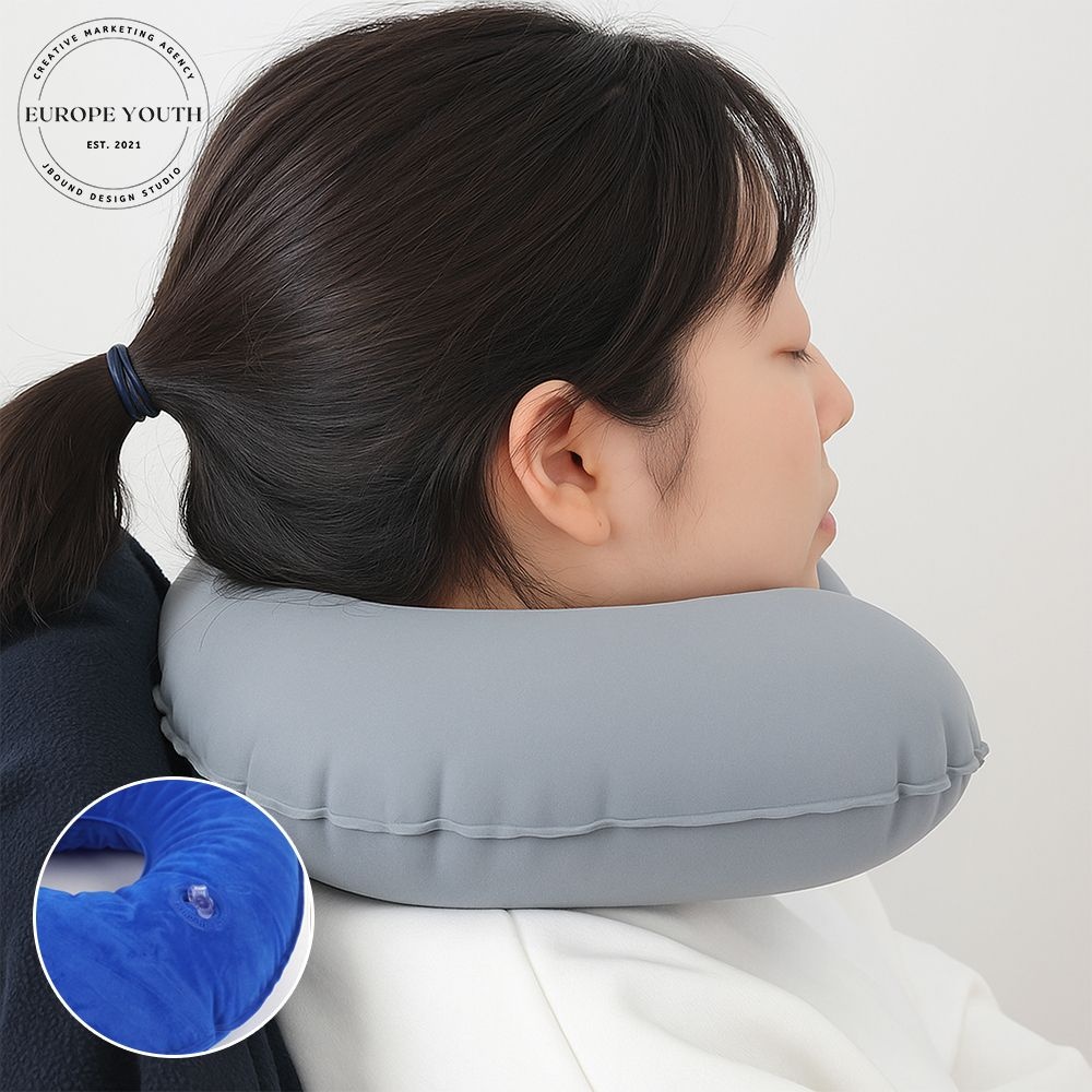 여행용 바람넣는 에어 목베개 휴대용 비행기 자동차 여행 목배게 부드러운 목쿠션
