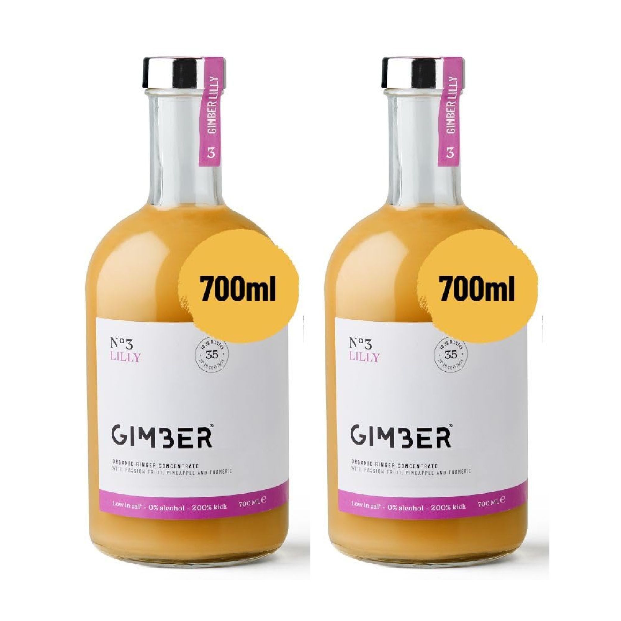 짐버 GIMBER 벨기에 릴리 유기농 생강 패션프루트 파인애플 농축액 700ml x 2 신상품, image size:2084x2084