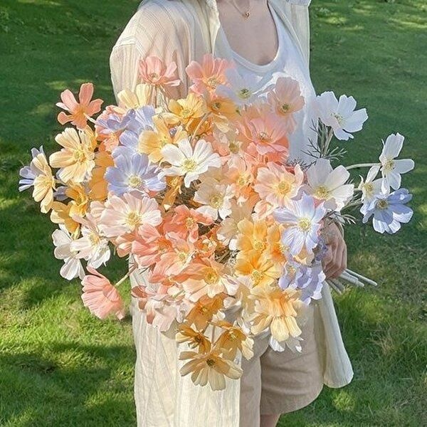 [제이빌라]코스모스 조화 부케 가을꽃 살사리꽃 들꽃 인테리어 조화 장식 실크플라워