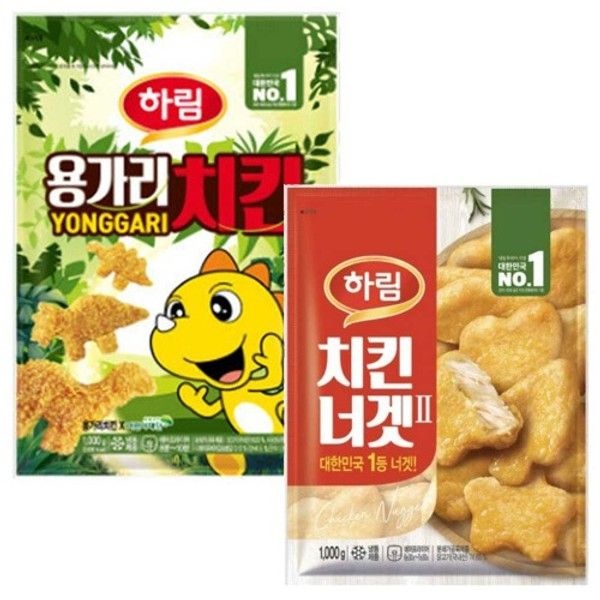 용가리치킨 300g 2봉 + 치킨너겟 300g 2봉 + 팝콘치킨 180g