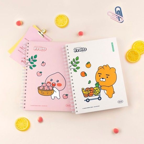 카카오프렌즈 LF 프루티 인덱스 스프링 노트L 인덱스공책 어린이인덱스노트 학생인덱스노트
