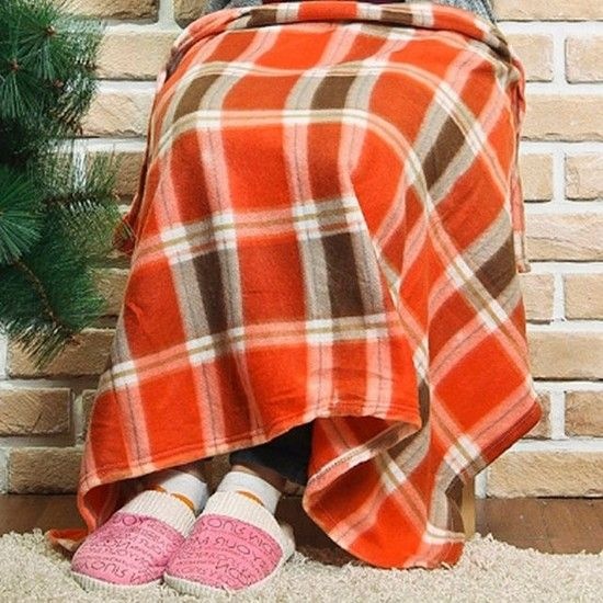 어린이집 학생 캠핑 차량용 포근한 오렌지 무릎 담요 극세사담요 대형담요 양털담요 밍크담요