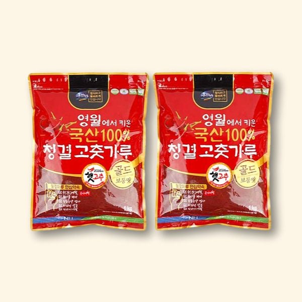 동강마루 26년산 영월농협 동강마루 국산 청결 고춧가루 보통맛 1kg x 2팩 / 햇고추