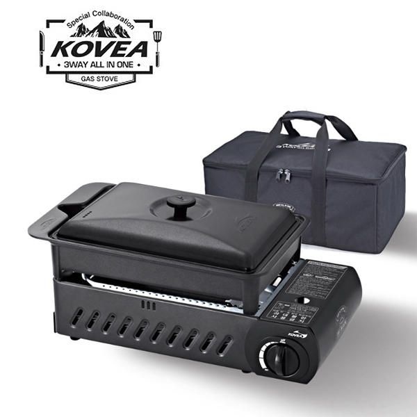 코베아 3WAY올인원 올블랙 구이바다M 가스렌지 버너 가방포함 캠핑