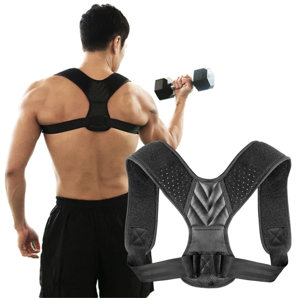 비대칭 바른 자세 굽은 어깨 교정기 등 목 체형 허리 척추 말린 교정밴드 라운드 숄더 밴드 교정기