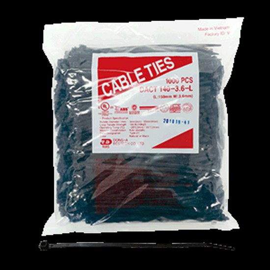 동아 케이블타이(흑색) DACT200-4.8-L 200mm(1봉/1000EA) 자재