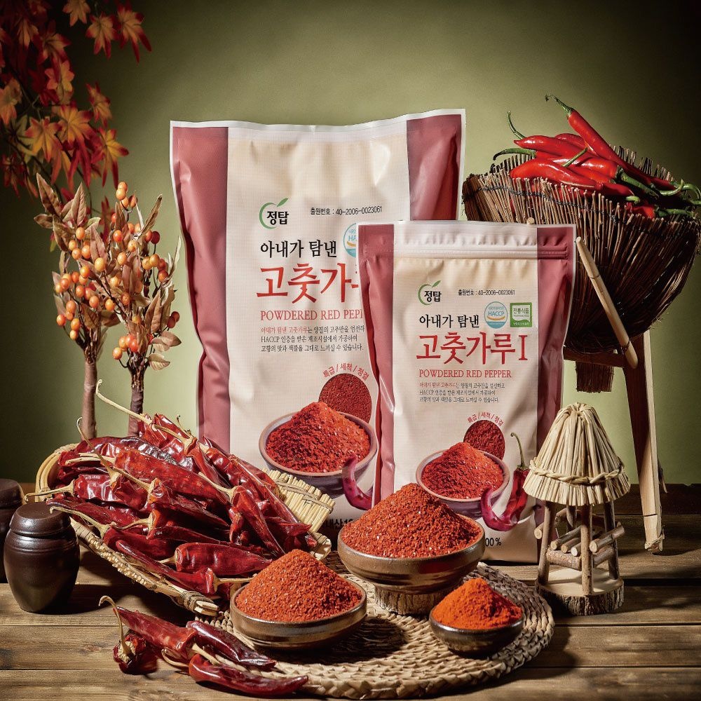 정탑 26년산 국내산 햇 고춧가루 500g 1kg (중간/굵은/고운가루)