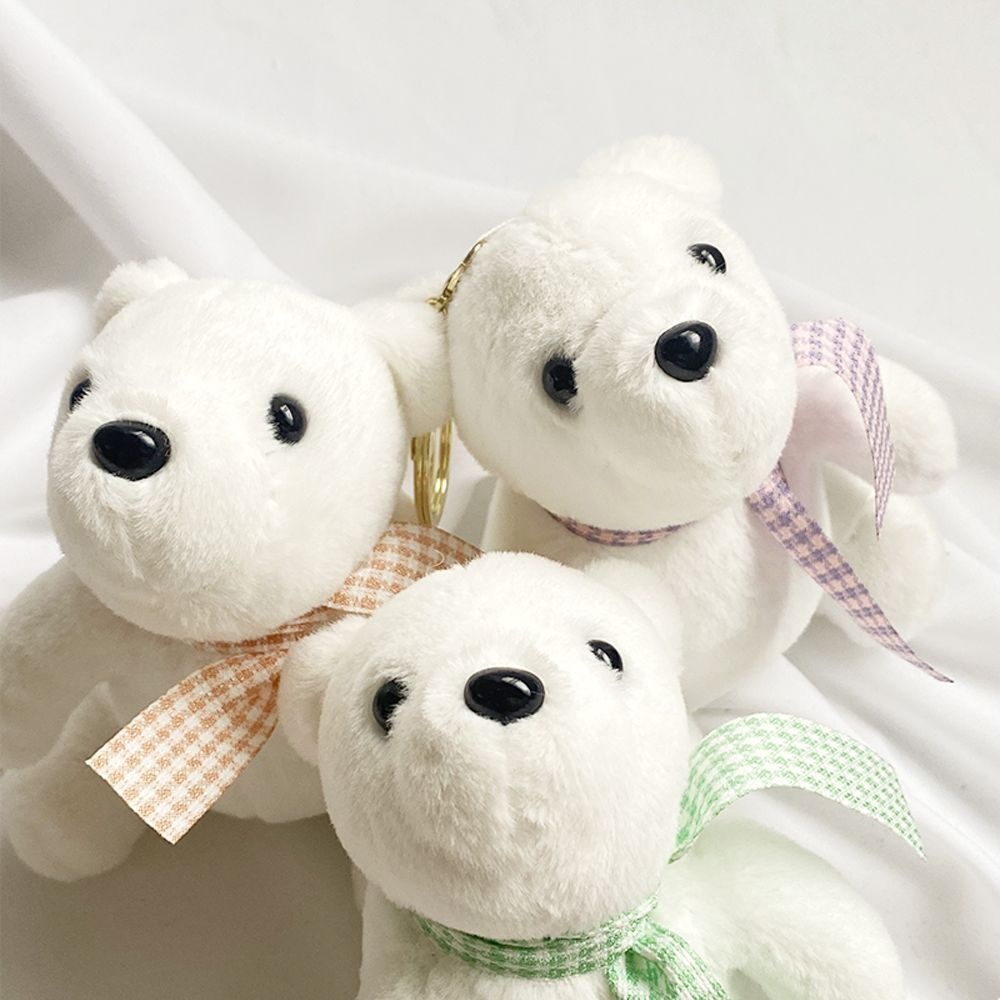리본 폴라베어 북극곰 캐릭터 인형 가방고리 3Colors  WB95B7D