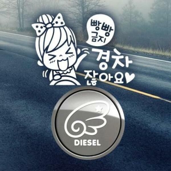 아트박스 (현대Hmall) 아트박스/제제데코 P_초보빵빵금지경차여자 반사+주유구날개좌측 디젤W