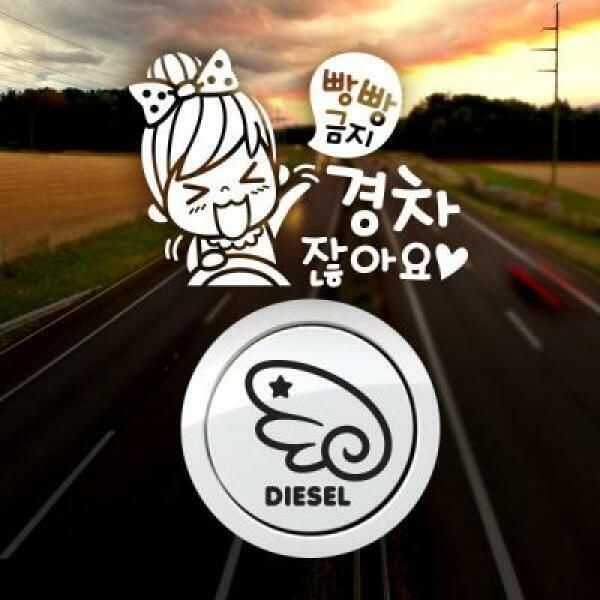 아트박스 (현대Hmall) 아트박스/제제데코 P_초보빵빵금지경차여자 반사+주유구날개우측 디젤B